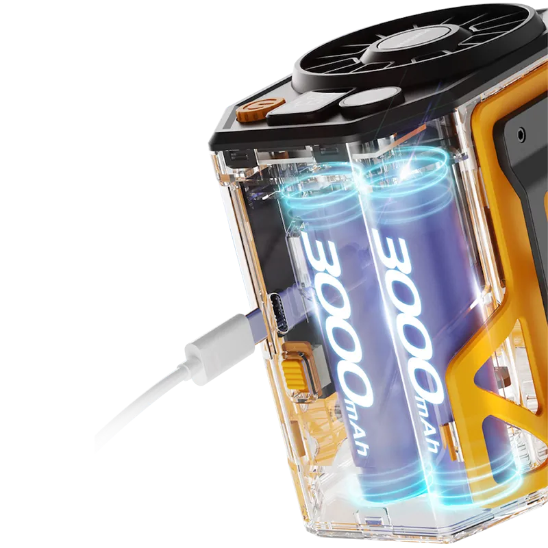 6000mAh Battery, Up to 24 Hours of Cooling, Stay Cool All Day