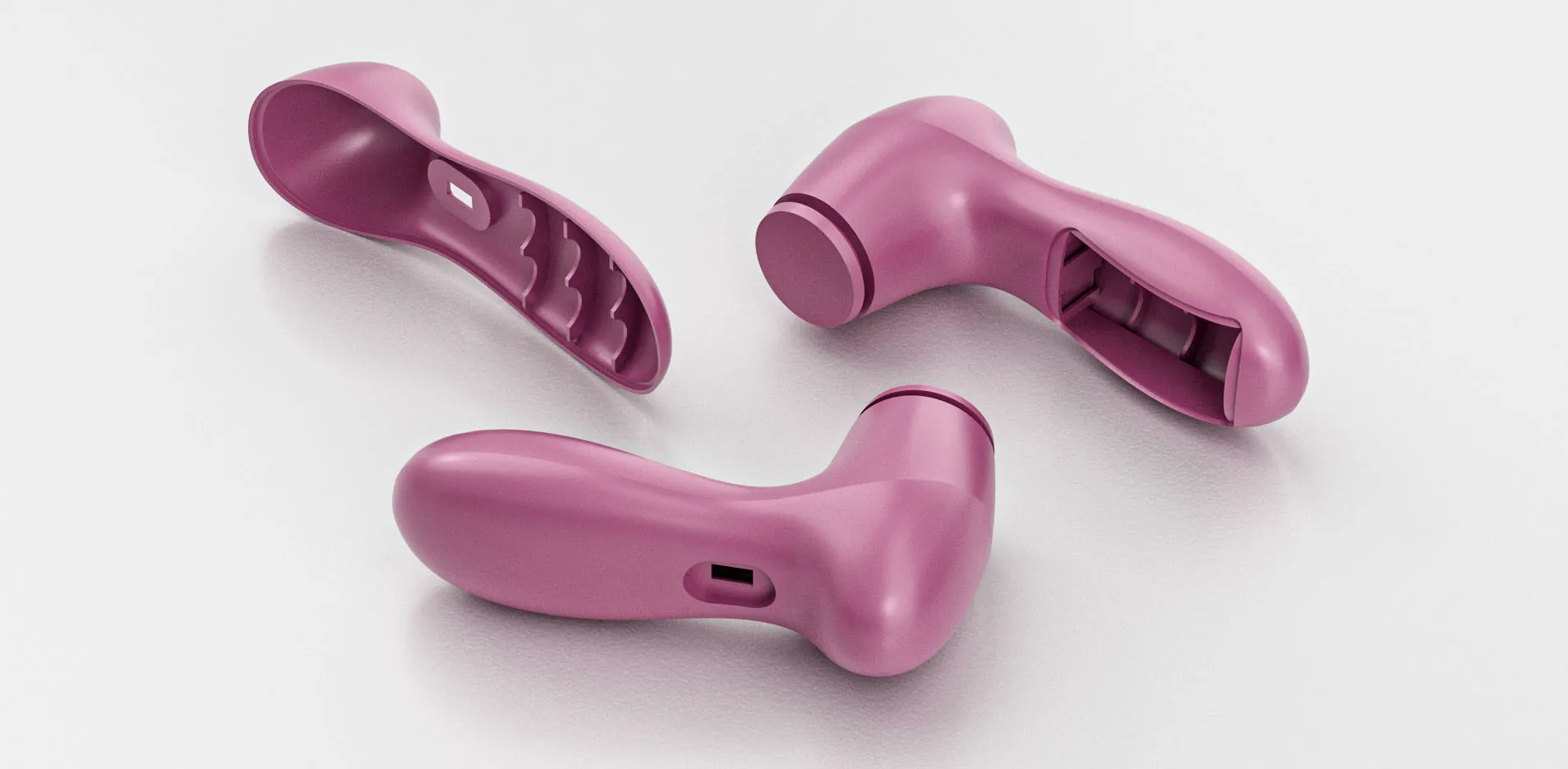 Handheld Beauty Device Injection Molded Housing Rendering