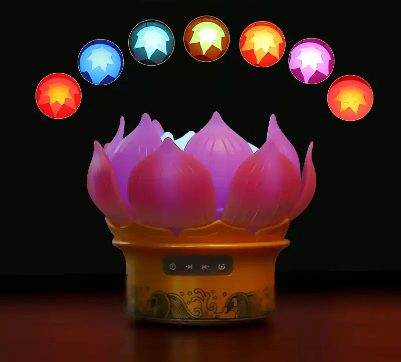 Color-Changing Lotus-Shaped Aroma Lamp
