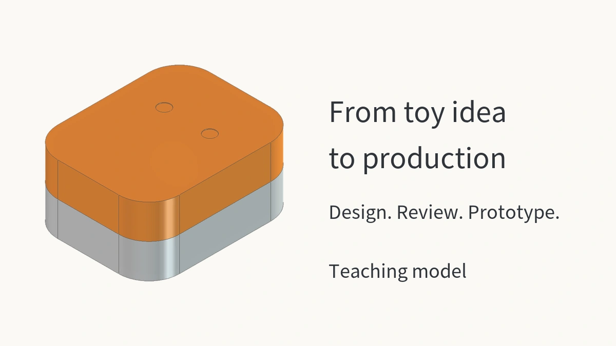 From a toy concept image to mass production, illustrated with a simplified shell teaching model